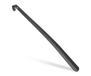 Relaxdays Comfy Metal Shoehorn, Sturdy, 60cm Long, Large Shoe Horn, Hanging, With Handle, Black