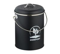 Relaxdays Compost Bin with Odour Filter 5.5 Litres