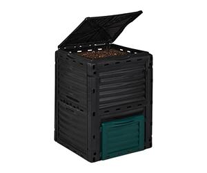 Relaxdays Composter, 230l, Plastic, Quick, for Kitchen & Garden Waste, Environment-Friendly, HWD: 80 x 60 x 57 cm, Black