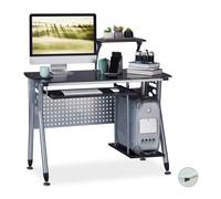 Relaxdays Computer Desk With Glass-top