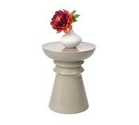 Relaxdays Cone Side Table & Stool, Metal Living Room Decor, 45 x 38 x 38 cm, Beige
