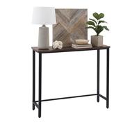 Relaxdays console table, HxWxD: 75x75x24 cm, industrial style table, hallway & living room, metal & MDF, brown/black