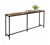 Relaxdays console table, HxWxD: 80.5x160x20 cm, industrial style, hallway & living room, metal & MDF, brown/black