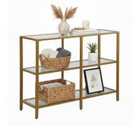 Relaxdays Console table with 3 glass shelves