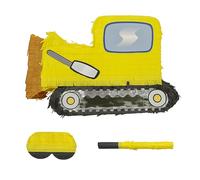 Relaxdays Construction Site Piñata with Stick & Mask, Kids' Fillable Caterpillar, 33x45x10cm, Multicoloured