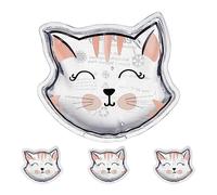 Relaxdays Cooling Pads for Children, Set of 4, Compresses in Animal Shapes, Reusable, Transparent