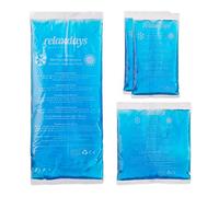 Relaxdays Cooling Pads, Set of 4, 3 Sizes, Cold Warm, Packs, Reusable Gel Compresses, Blue, 28x11x2 cm