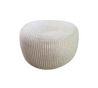 Relaxdays, cord, HxD: 35 x 50 cm, polystyrene filling, round floor cushion, living room stool, seat pouffe, beige, Plastic, Polyester, Cotton, 35 x 50 x 50 cm