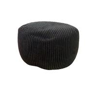 Relaxdays, cord, HxD: 35 x 50 cm, polystyrene filling, round floor cushion, living room stool, seat pouffe, black, Cotton, Plastic, Polyester, 35 x 50 x 50 cm