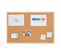Relaxdays Cork, Corkboard for Office, Pins, Hang Flexibly,Framed Notice Board, 60 x 90 cm, Natural, Wood, Cardboard, 60 x 90 x 1.5 cm