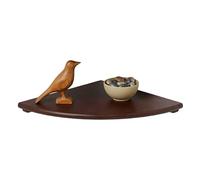 Relaxdays Corner Shelf, H x D x D: 3 x 25 x 25 cm, Walnut Wood, Living Room, Decoration, Load Capacity: 5 kg, Hanging Bookcase, Dark Brown