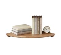 Relaxdays Corner Shelf, HxWxD: 3 x 35 x 35 cm, walnut, living room, decor, max load 5 kg, wall-mounted bookshelf