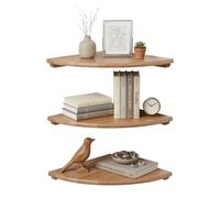 Relaxdays Corner wall shelf walnut