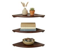 Relaxdays Corner wall shelf walnut