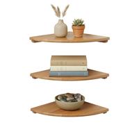 Relaxdays Corner wall shelf walnut