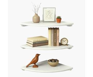 Relaxdays Corner wall shelf walnut