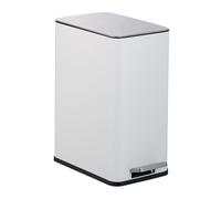 Relaxdays Cosmetic, 10 Litres, Soft-Close Mechanism, Removable Inner Bucket, Bathroom Lid, Bath Bin, White, 10% plastic 90% iron, 10 L