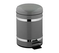 Relaxdays Cosmetic Bin 3 Litres Pedal Bin with Soft Close Mechanism, Removable Inner Bucket, Hygiene Bucket, Bathroom, Light Grey