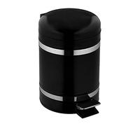 Relaxdays Cosmetic Bin 3 Litres Pedal Bin with Soft Close Mechanism, Removable Inner Bucket, Hygiene Bucket, Bathroom Bin, Black