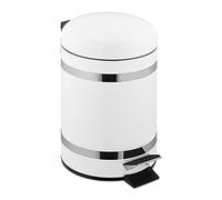 Relaxdays Cosmetic Bin 3 Litres Pedal Bin with Soft Close Mechanism, Removable Inner Bucket, Hygiene Bucket, Bathroom, White