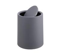 Relaxdays cosmetic bin, 6 litres, swing lid, inner bin, matt finish, round bathroom bin, dark grey