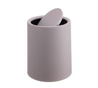 Relaxdays Cosmetic Bin 6L with Swing Lid, Inner Bin, Matte Plastic, Round, Beige 26x20x20 cm