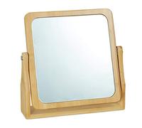 Relaxdays Cosmetic Mirror, Rotating at 360°, Angular, Freestanding, For Make-up, HWD 27x26.5x7cm, Tabletop Mirror, Bamb