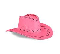 Relaxdays Costume Cowboy Hat, Western Fancy Dress Hat for Adults, Halloween, Pink