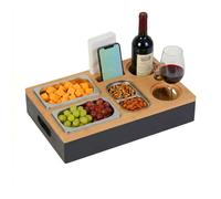 Relaxdays Couchbar with 3 stainless steel bowls