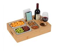 Relaxdays Couchbar with 3 stainless steel bowls