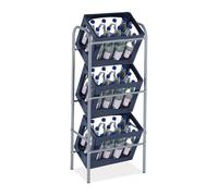 Relaxdays Crate Rack, for 3 Boxes, Beer, Wine, Beverage, Kitchen, Holder, Storage, HxWxD 116 x 50 x 32 cm, Steel, Grey