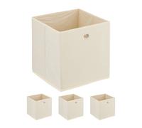 Relaxdays Creme-Coloured Storage Boxes with Grip