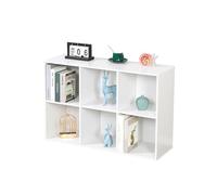 Relaxdays Cube Bookcase, 6 Compartments, Freestanding Shelf for Living Room, White, 91x61x30 cm