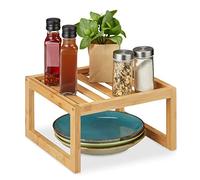 Relaxdays Cupboard, Bamboo, HxWxD: 14 x 24.5 x 24.5 cm, Shelf Insert for Worktop & Kitchen Cabinet, Wood
