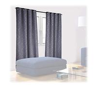 Relaxdays Curtains, Set of 2, Opaque & Darkening, Bedroom, Living Room, Pattern, Blackout Blinds, HxW: 245x135 cm, Grey