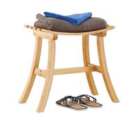Relaxdays Curved Bamboo Footstool