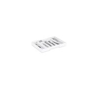 Relaxdays Cutlery Drawer Tray, Extendable, Variable Width, 5 - 7 Compartments, Bamboo Organiser, HWD: 5x48x33.5cm, White