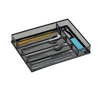 Relaxdays Cutlery Tray, 100% steel, Anthracite, 5 x 23.5 x 32 cm