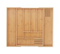 Bamboo cutlery tray Adjustable Kitchen Insert natural utensil holder
