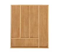 Relaxdays Cutlery Tray, Wood, Natural, 5 x 30 x 34 cm