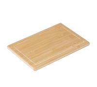 Relaxdays Cutting Board with Juice Groove, 30 x 45 cm, hygienic Bamboo, Non-Slip Serving Board, Natural