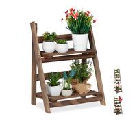 Relaxdays Dark Brown Wooden Plant Rack