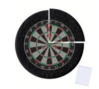 Relaxdays Dartboard Surround, 4-piece, Ø 60 cm, felt, wall-mounted, in dhesive pads, black