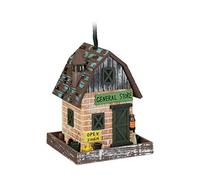Relaxdays Decorative Bird House, Shop Style, H x W x D: 23 x 18 x 18 cm, Wood, Colourful