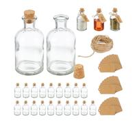 Relaxdays Decorative Bottle Set with Cork Lid