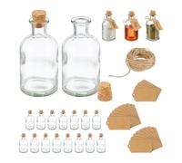 Relaxdays Decorative Bottle Set with Cork Lid