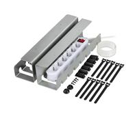 Relaxdays Desk Cable Tidy, Set of 2, Wire Management, 10 x 43 x 10 cm, Under Table Tray, Mounting Accessories, Silver, Steel