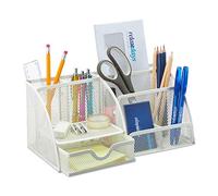 Relaxdays Desk Organiser, Modern Look, Metal Mesh, Total Dimensions: H x W x D: