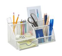 Relaxdays Desk Organiser, Modern Look, Metal Mesh, Total Dimensions: H x W x D: