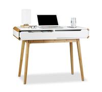 Relaxdays Desk with Drawers in White